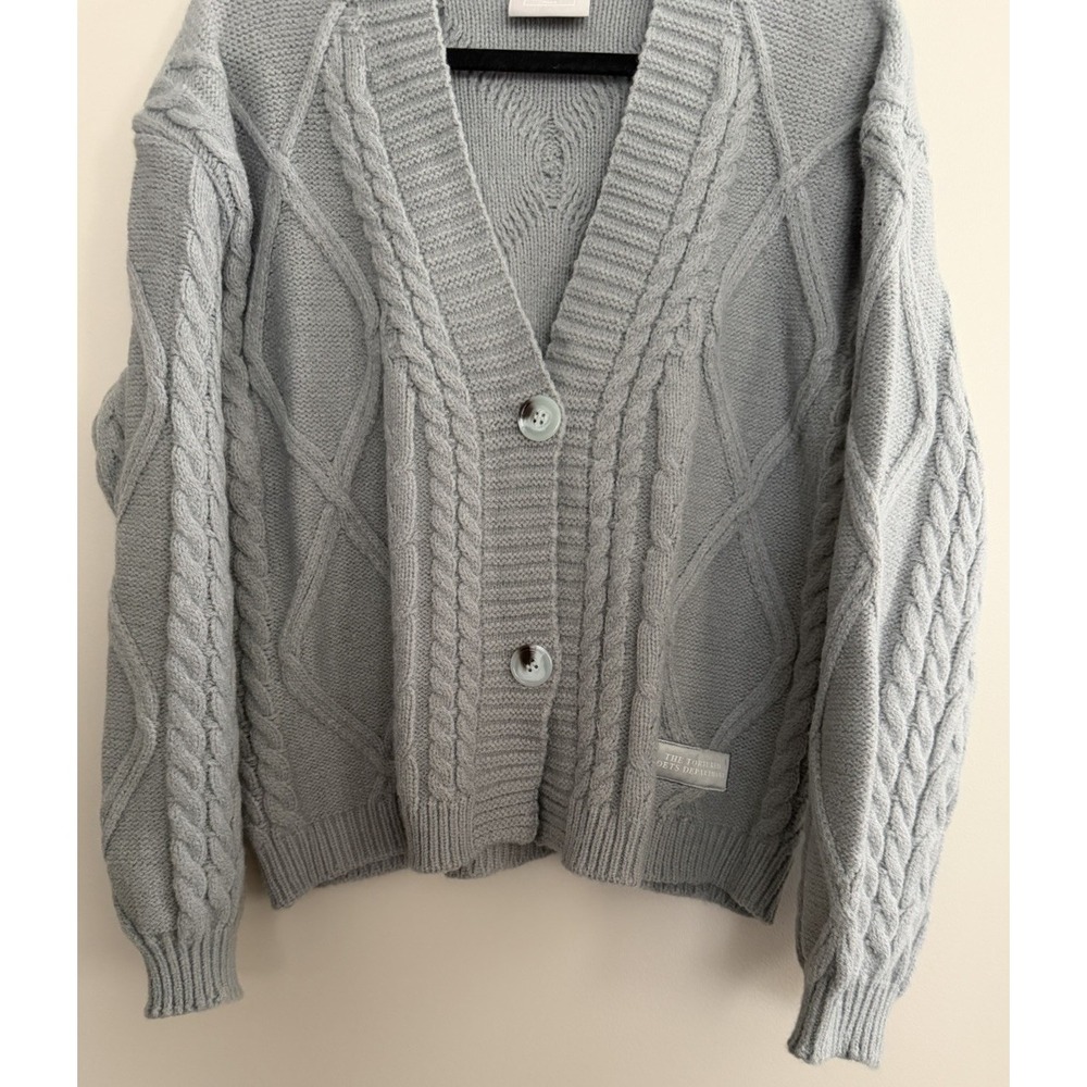 Taylor Swift The Tortured Poets Department Gray Button Down Cardigan Size M/L - Picture 5 of 13